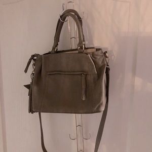 M London Convertible Taupe Leather Satchel Purse
